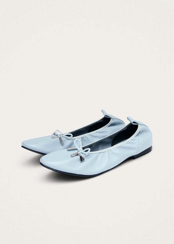 Elena Blue Leather Ballet Flats from Alohas