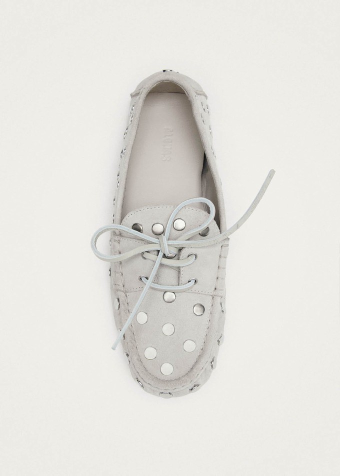 Calum Suede Cream Leather Loafers from Alohas