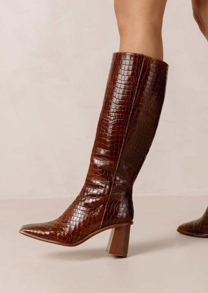 East Alli Brown Leather Boots from Alohas