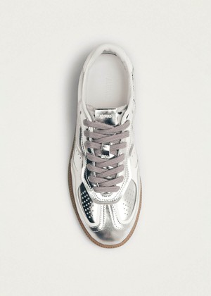 Tb.490 Rife Shimmer Silver Cream Leather Sneakers from Alohas