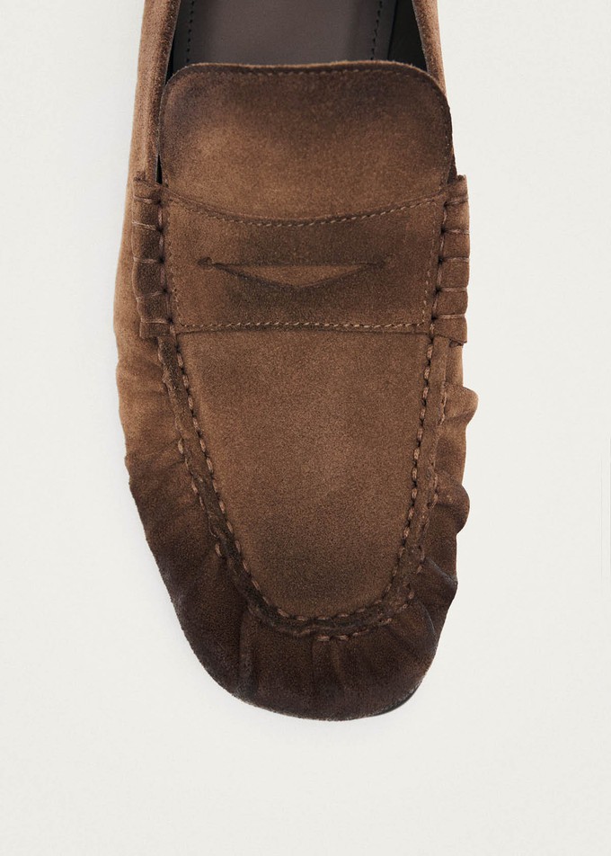 Aven Vintage Effect Suede Brown Leather Loafers from Alohas