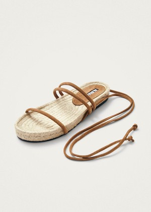 Rayna Suede Tan Leather Sandals from Alohas