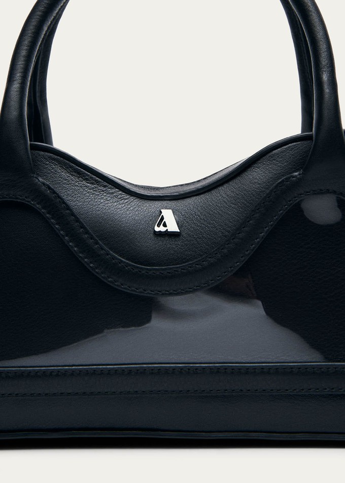 Hilma Mini Vinyl Black Leather Bag from Alohas