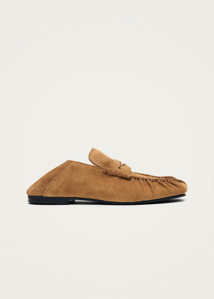 Aven Mule Suede Tan Leather Loafers from Alohas