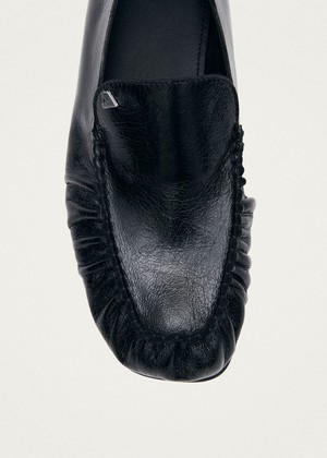 Gabe Rift Black Leather Loafers from Alohas