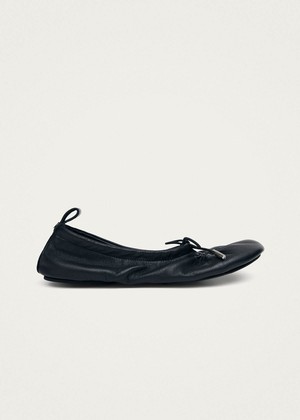 Rosalind Barefoot Black Leather Ballet Flats from Alohas