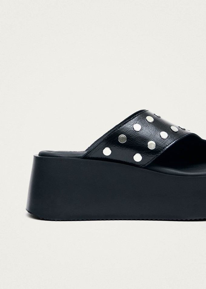Nova Studs Black Leather Sandals from Alohas