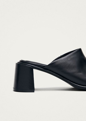 Lex Black Leather Mules from Alohas
