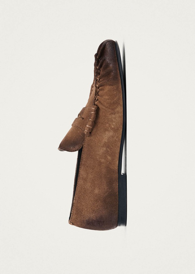 Aven Vintage Effect Suede Brown Leather Loafers from Alohas