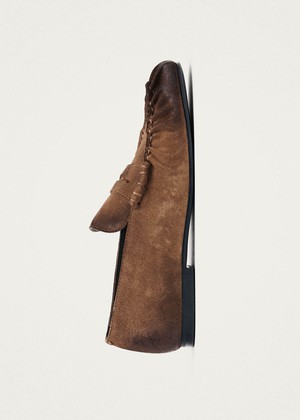 Aven Vintage Effect Suede Brown Leather Loafers from Alohas
