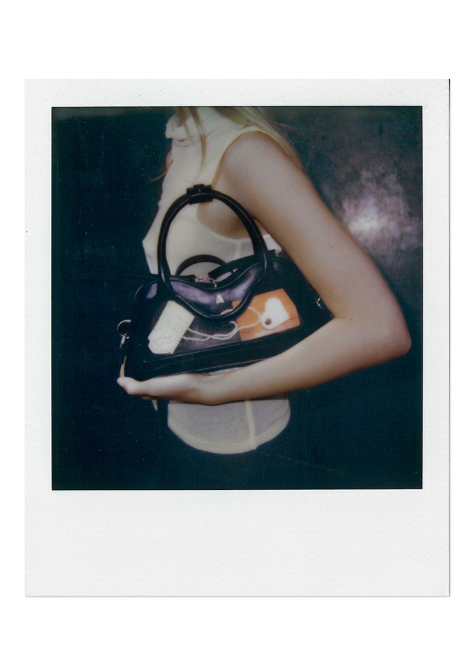 Hilma Mini Vinyl Black Leather Bag from Alohas