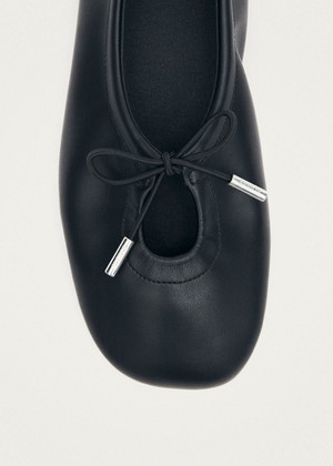 Rosalind Black Vegan Leather Ballet Flats from Alohas