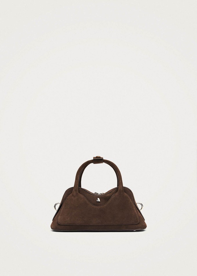 Hilma Mini Suede Brown Leather Bag from Alohas