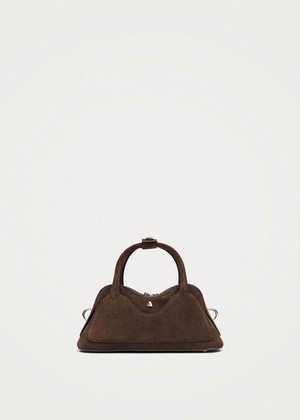 Hilma Mini Suede Brown Leather Bag from Alohas