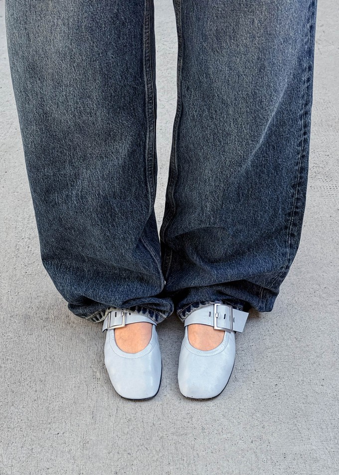 Sarea Blue Leather Ballet Flats from Alohas