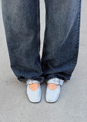 Sarea Blue Leather Ballet Flats from Alohas