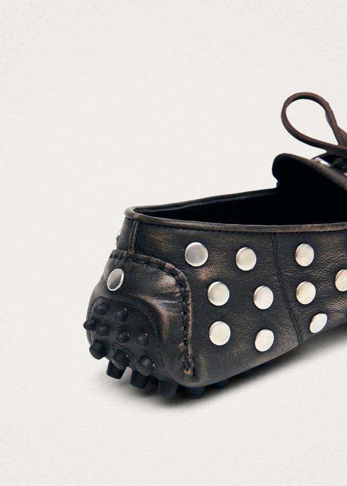 Calum Vintage Effect Brown Leather Loafers from Alohas