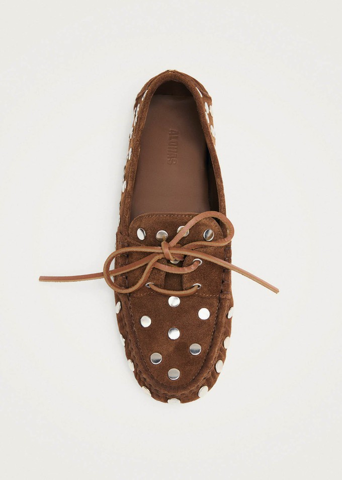 Calum Suede Cognac Leather Loafers from Alohas