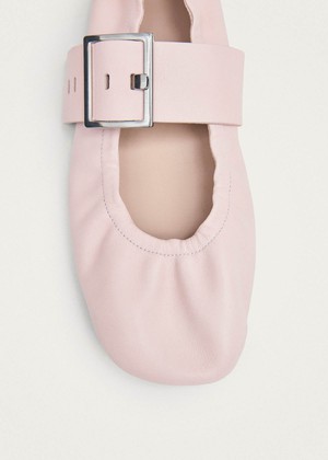 Sarea Pink Leather Ballet Flats from Alohas