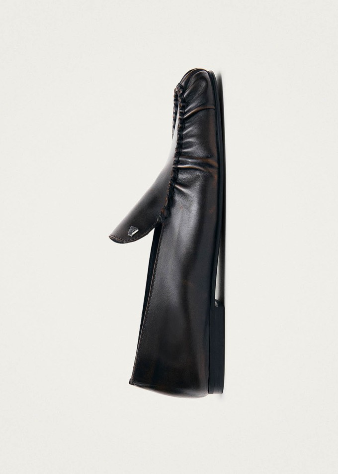 Gabe Vintage Effect Brown Leather Loafers from Alohas