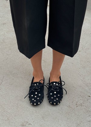 Calum Suede Black Leather Loafers from Alohas