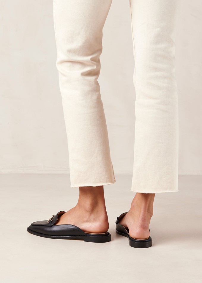 Project Cece | Kais Black Leather Mules