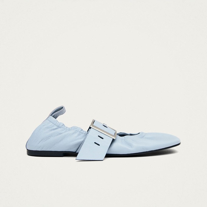 Sarea Blue Leather Ballet Flats from Alohas