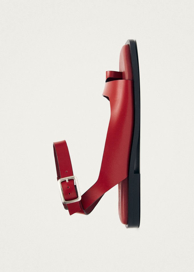 Tebas Red Leather Sandals from Alohas