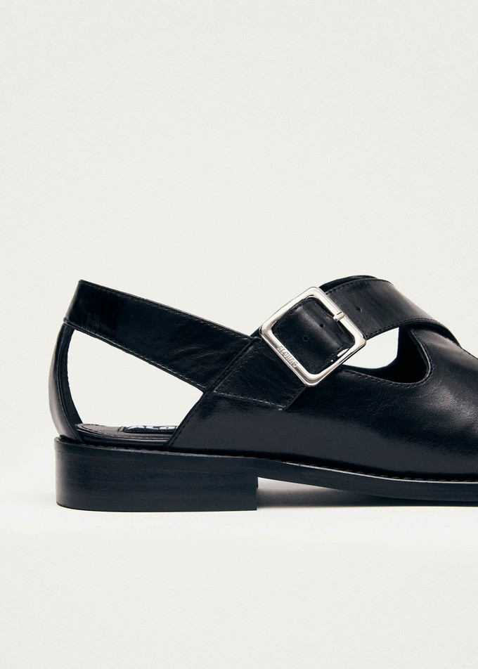 Marion Black Leather Ballet Flats from Alohas