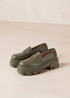 Trailblazer Green Leather Loafers from Alohas