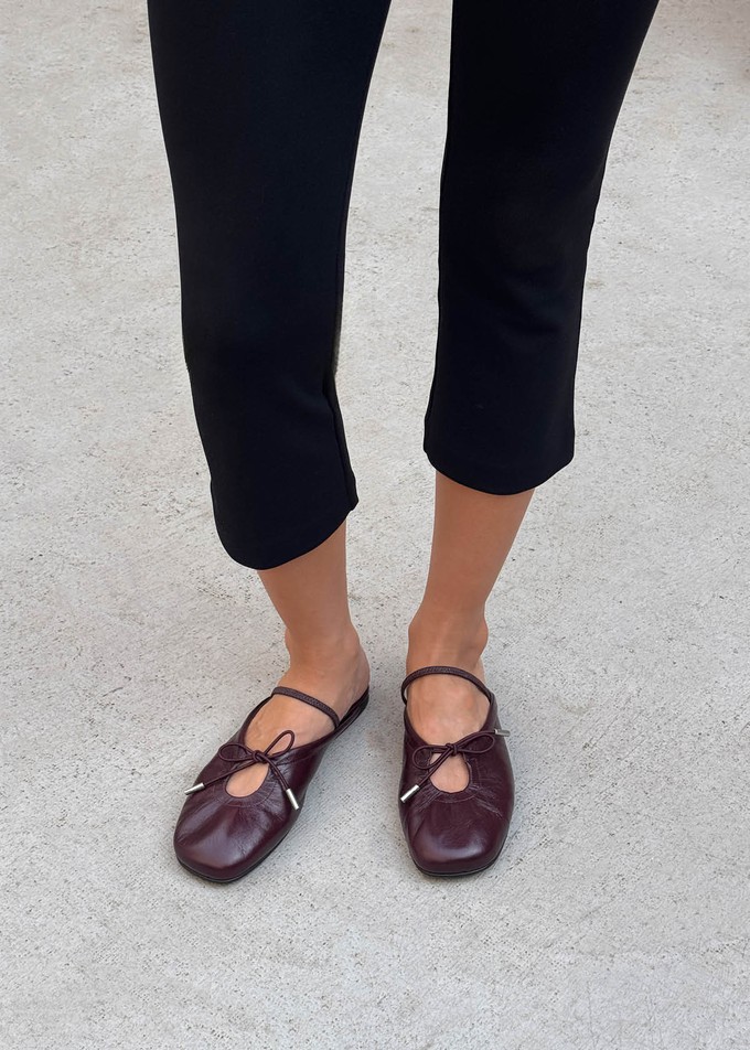 Oli Rift Burgundy Leather Ballet Flats from Alohas
