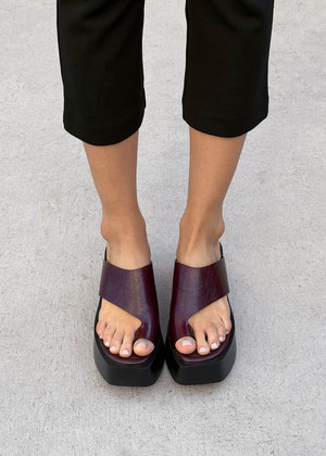 Nova Rift Burgundy Leather Sandals from Alohas