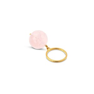 Bubble Pink Quartz Gold Ring (adjustable) from Amadeus
