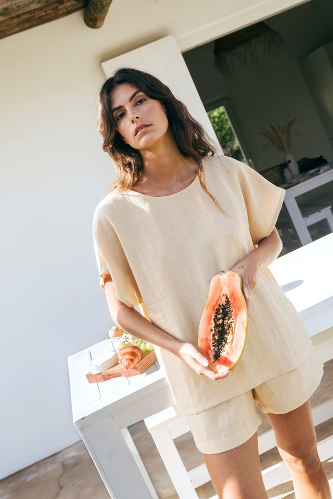 Pajama set CLOUD NINE in Mustard from AmourLinen