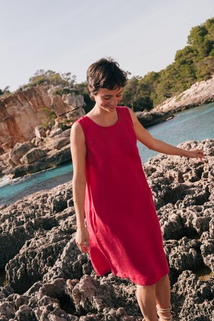 NORAH dress in Viva Magenta from AmourLinen