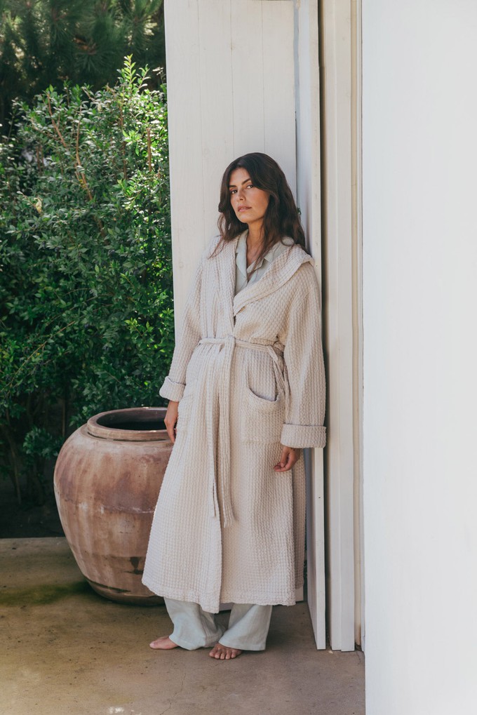 Waffle SNUGGLE linen bathrobe | ARCHIVE SALE from AmourLinen
