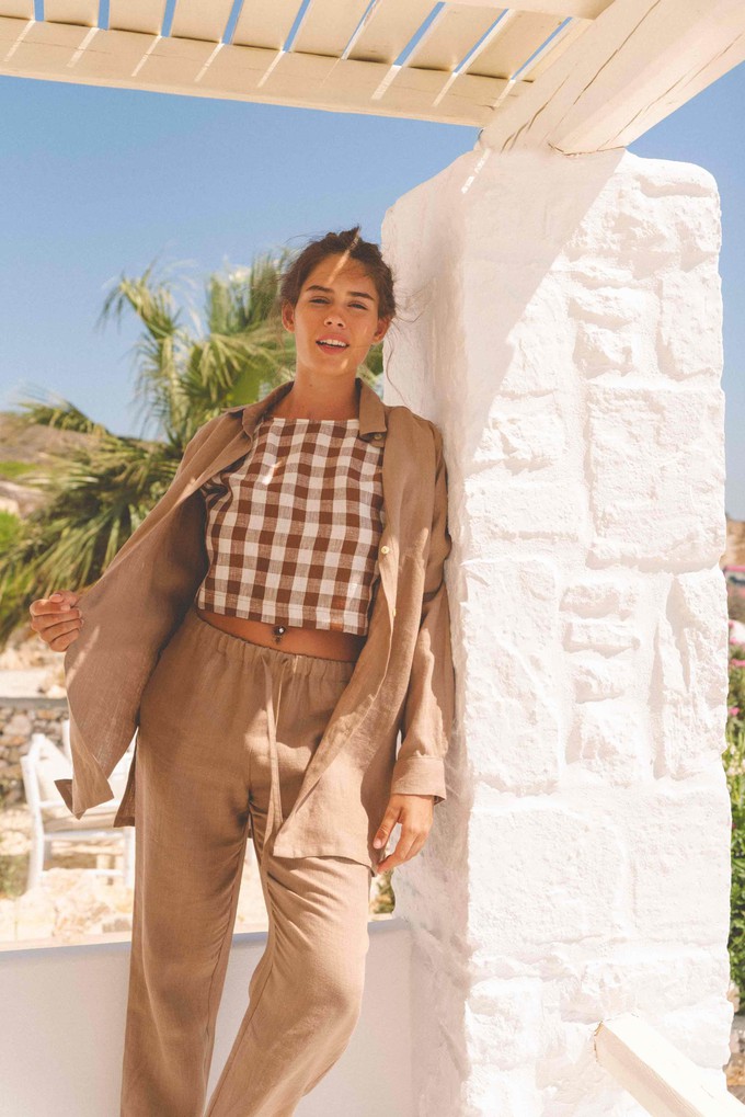 Marrakesh oversized linen shirt in Rosy Brown from AmourLinen