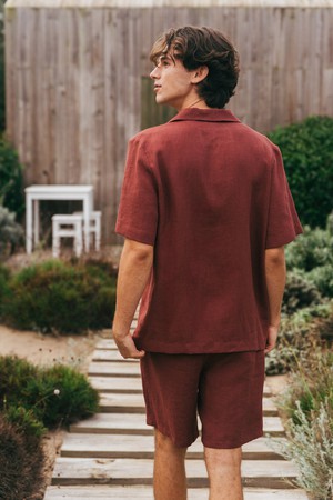Aspen linen loungewear set in Terracotta from AmourLinen