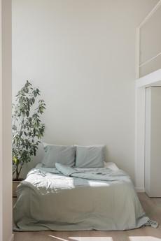 Linen bedding set in Sage Green via AmourLinen