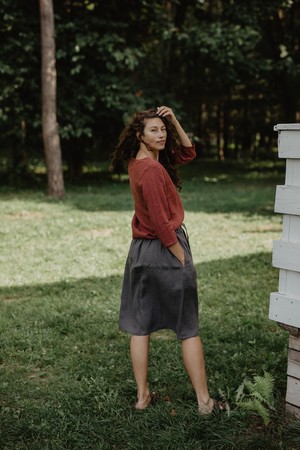 BERGEN skirt in Charcoal from AmourLinen