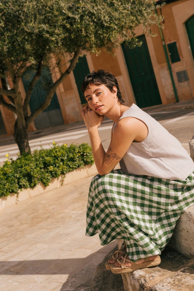 CIARA skirt in Green Gingham from AmourLinen