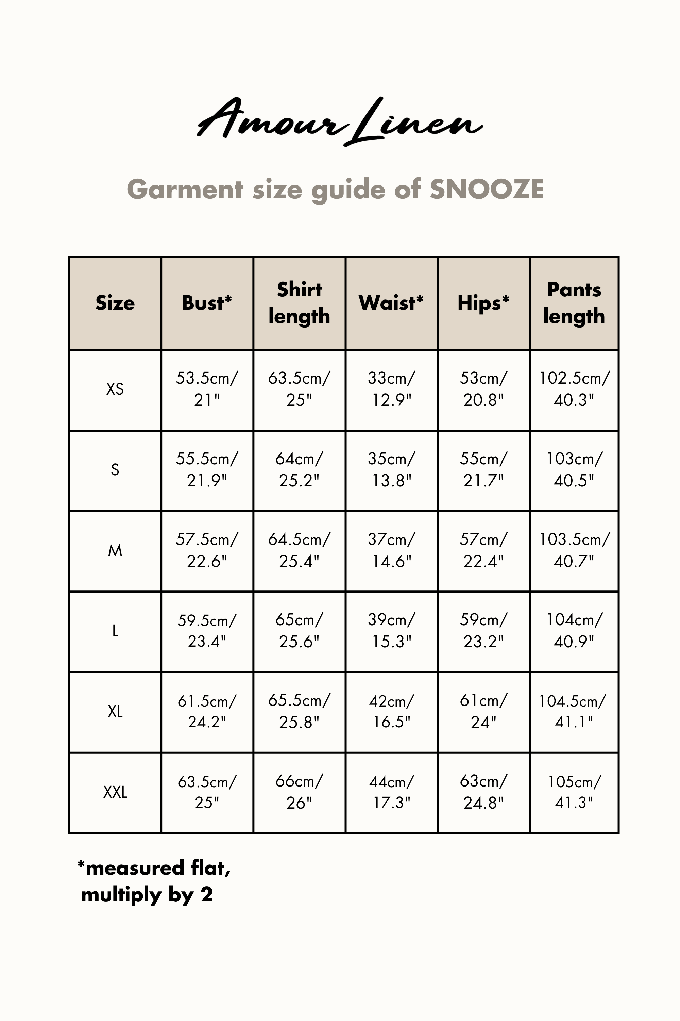Pajama set SNOOZE in Cream from AmourLinen