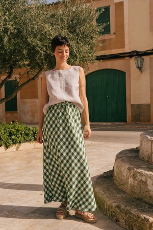 CIARA skirt in Green Gingham from AmourLinen