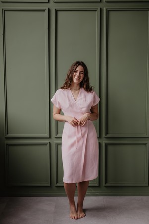 Linen dress OLIVIA in Cotton Candy size 1  | sale from AmourLinen