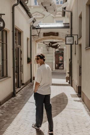 ADONIS pants in Charcoal from AmourLinen