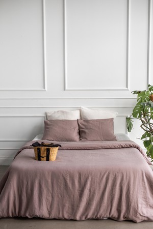 Linen bedding set in Rosy Brown from AmourLinen