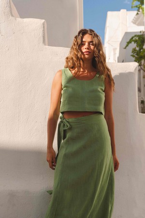 PIPPA crop top in Matcha Green from AmourLinen