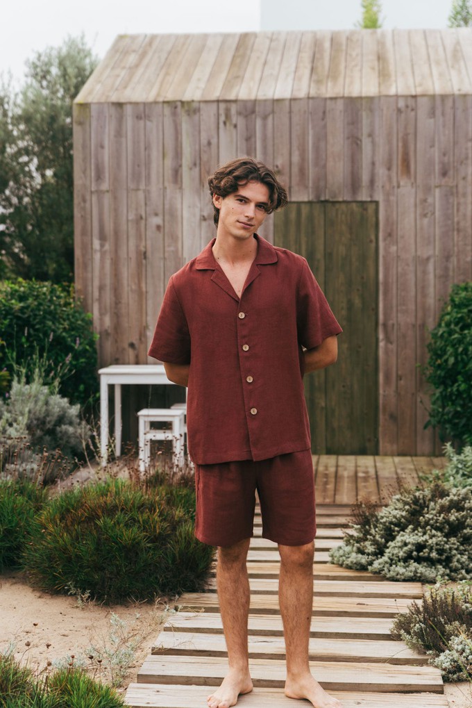 Aspen linen loungewear set in Terracotta from AmourLinen