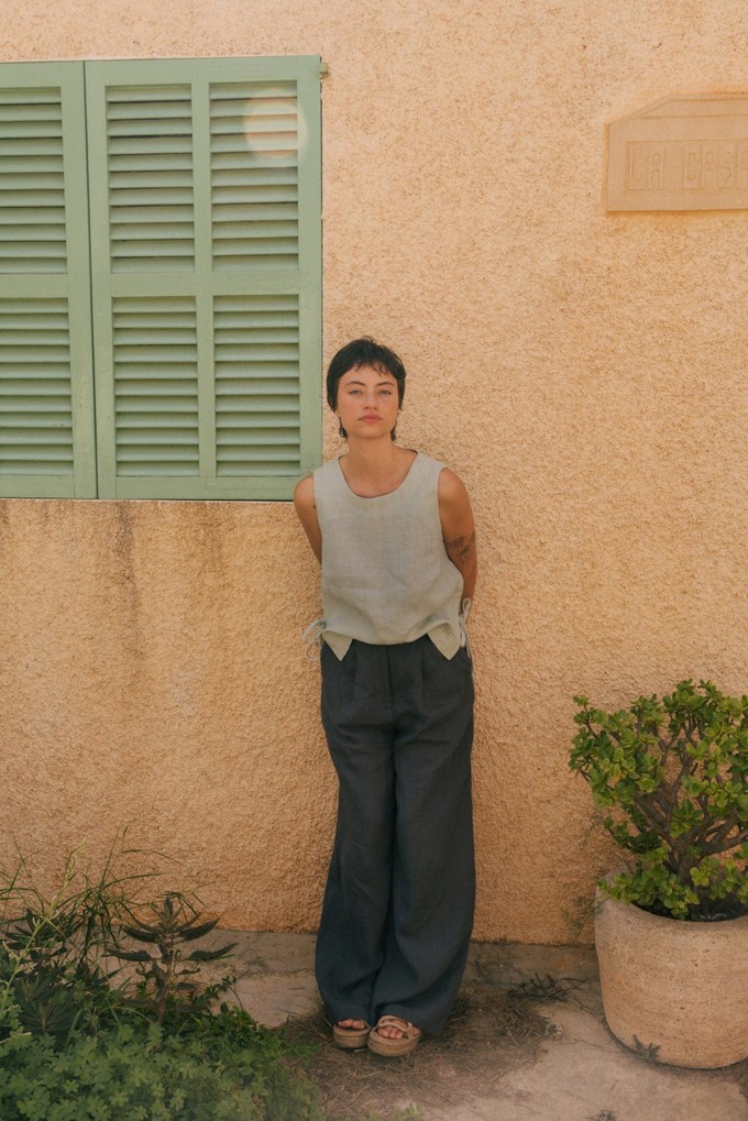 LYDIA pants in Charcoal from AmourLinen