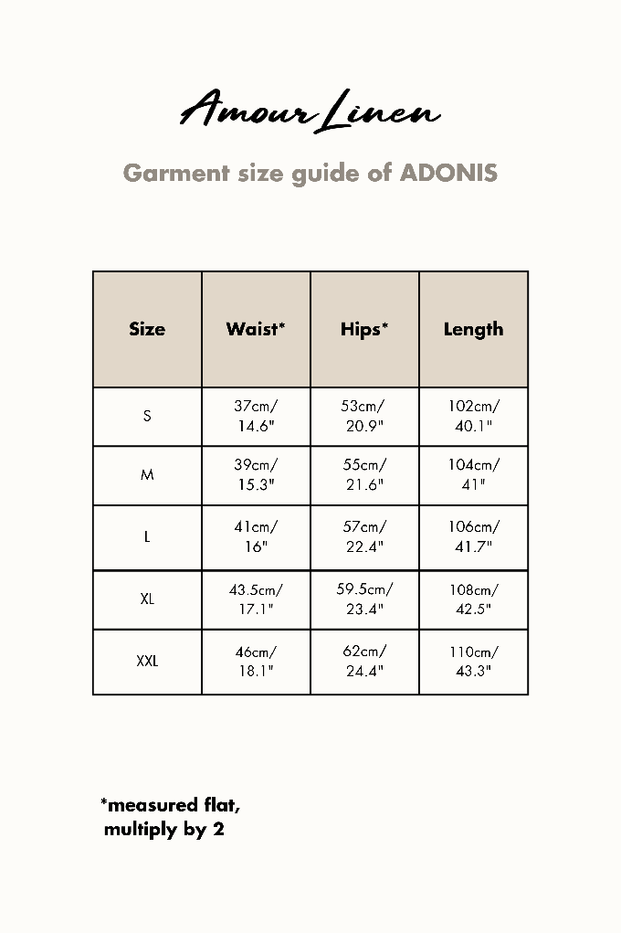 Adonis classic linen pants in Cream from AmourLinen